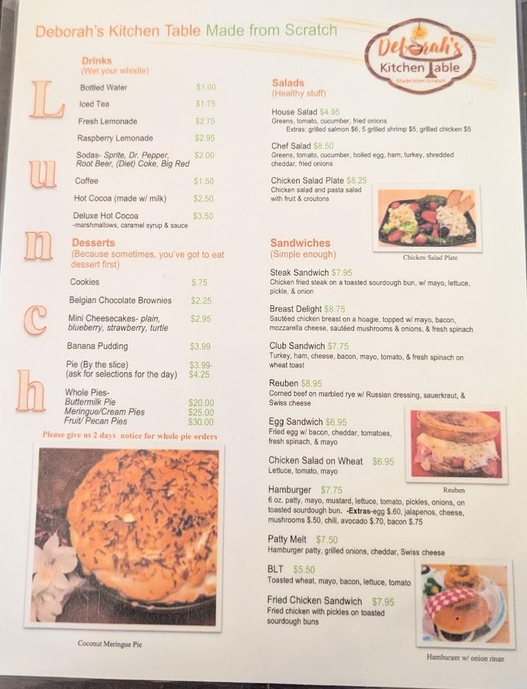Deborah's Kitchen Table Menu image 1