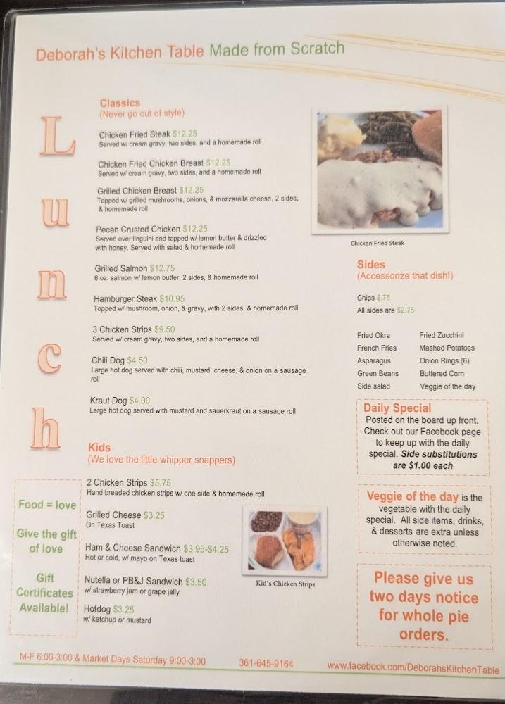 Deborah's Kitchen Table Menu image 2
